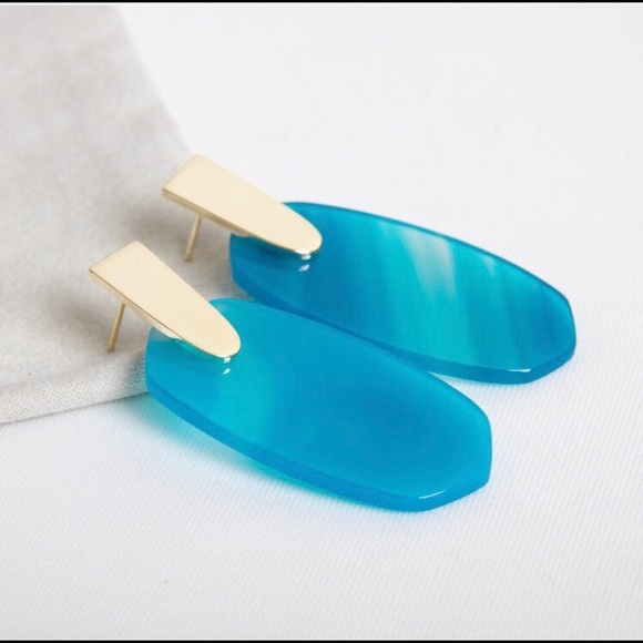 NWT Gorgeous Kendra Scott Blue Agate Earrings! - Picture 4 of 5